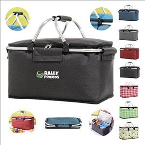 Portable Collapsible Insulated Picnic Basket with Handle
